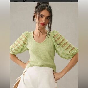 Anthropologie DOLAN Ruffle-Sleeve Top